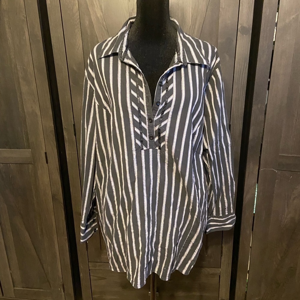 Size 1X 18/20 Liz & Me Metallic Striped Top